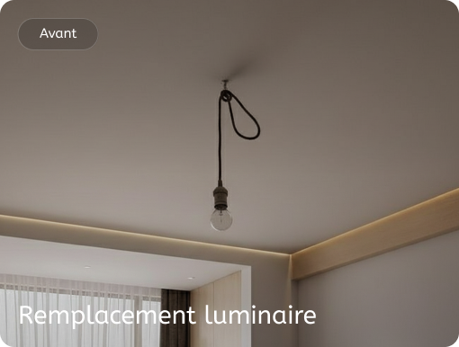 avant travaux pour installer un luminaire